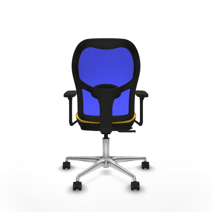PIQUERAS Y CRESPO Silla de oficina Jorquera con mecanismo Sincro/Traslack, Amarillo y Azul