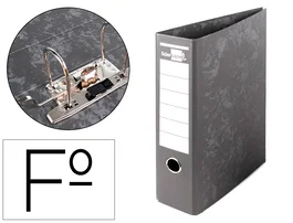 Liderpapel Archivador de Palanca Folio Negro Lomo 80mm Compresor Metálico