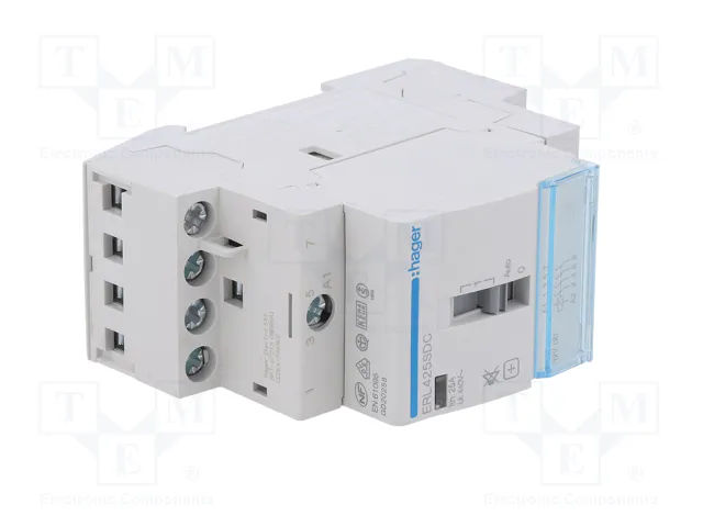 HAGER Contactor ERL 4-polar de instalación 25A 12VDC HAGER Contactor ERL 4-polar de instalación 25A 12VDC