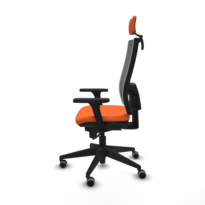 PIQUERAS Y CRESPO Silla de oficina Horna con Mecanismo Sincro, Tela Naranja y Malla Gris PIQUERAS Y CRESPO Silla de oficina Horna con Mecanismo Sincro, Tela Naranja y Malla Gris