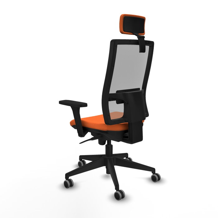 PIQUERAS Y CRESPO Silla de oficina Horna con Mecanismo Sincro, Tela Naranja y Malla Gris PIQUERAS Y CRESPO Silla de oficina Horna con Mecanismo Sincro, Tela Naranja y Malla Gris