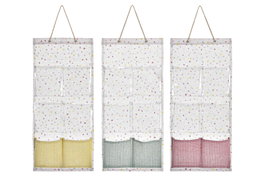 DKD Home Decor Organizador de Algodón Vichy Sweet Surtido de 3