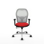 PIQUERAS Y CRESPO Silla de Oficina Jorquera con Mecanismo Sincro/Traslack Rojo y Blanco
