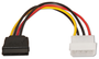 Aisens Cable de Alimentación Molex 4 Pin a SATA 15 Pines 16cm A131-0158