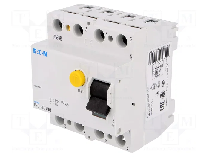 EATON ELECTRIC Interruptor Diferencial PF6-40/4/03 40A 300mA 4 Polos EATON ELECTRIC Interruptor Diferencial PF6-40/4/03 40A 300mA 4 Polos