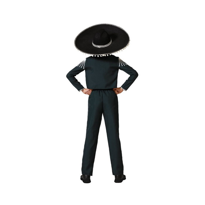 Disfraz de Traje de Mariachi Negro para Niño 10-12 Años - Chaqueta, Camiseta, Cinturón y Pantalón