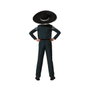 Disfraz de Traje de Mariachi Negro para Niño 10-12 Años - Chaqueta, Camiseta, Cinturón y Pantalón