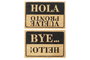DKD Home Decor Felpudo Básicos Marron Negro Fibra Coco PVC 40 x 1.5 x 60 cm (6 Unidades)