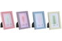 DKD Home Decor Set de 4 Marcos para Fotos 10x15 cm en Colores Surtidos, MDF y Cristal