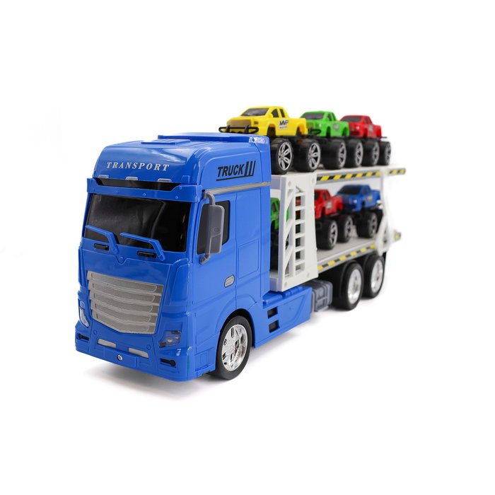 Tachan Camión de Carreras con 6 Coches Héroes de Ciudad 1:24 para Niños +3 Años