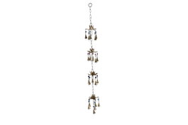 DKD Home Decor Decoración Colgante Metal Flor Loto Dorado 9x9x80