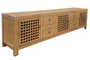 DKD Home Decor Mueble TV Olmo Macizo 240x44x60 con 3 Puertas y 4 Cajones
