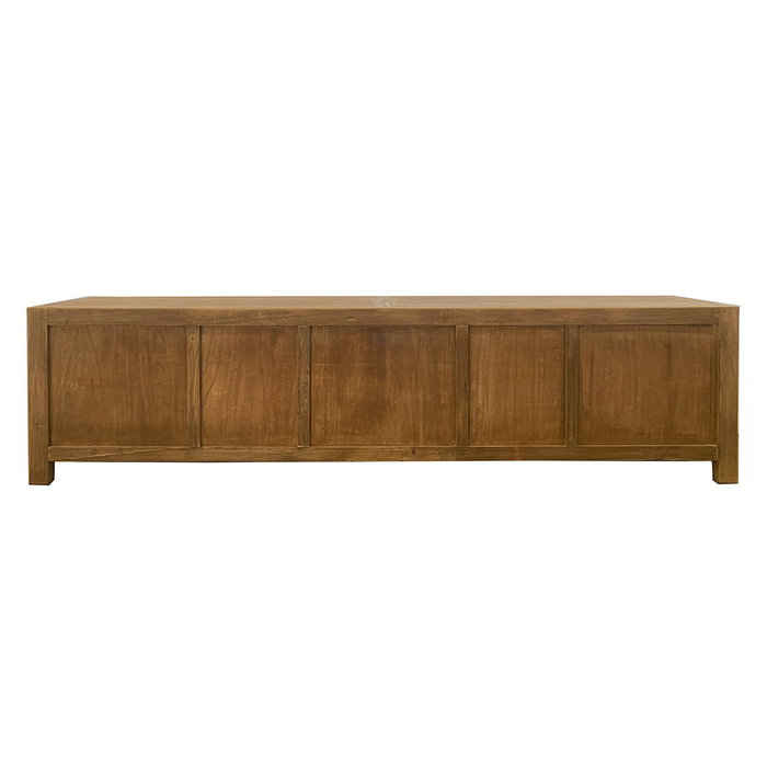 DKD Home Decor Mueble TV Olmo Macizo 240x44x60 con 3 Puertas y 4 Cajones DKD Home Decor Mueble TV Olmo Macizo 240x44x60 con 3 Puertas y 4 Cajones