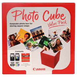 Canon 3713C007 Pack de 2 Cartuchos Originales PG-560 Negro y CL 561 Color + Papel Fotográfico, para PIXMA TS53 y TS74 Series