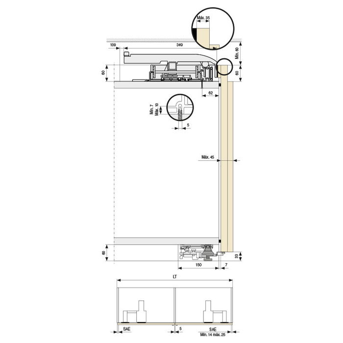 Bortoluzzi Slider L70 Flexible (Kit) Perfiles 1731-2530