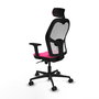 PIQUERAS Y CRESPO Silla de oficina Jorquera con mecanismo Sincro Rosa y Blanco