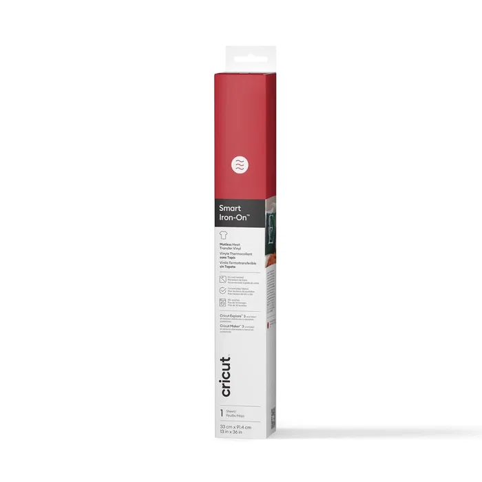 Cricut Smart Iron-On Vinilo Termotransferencia Rollo, Rojo Monocromo, 330 mm x 900 mm