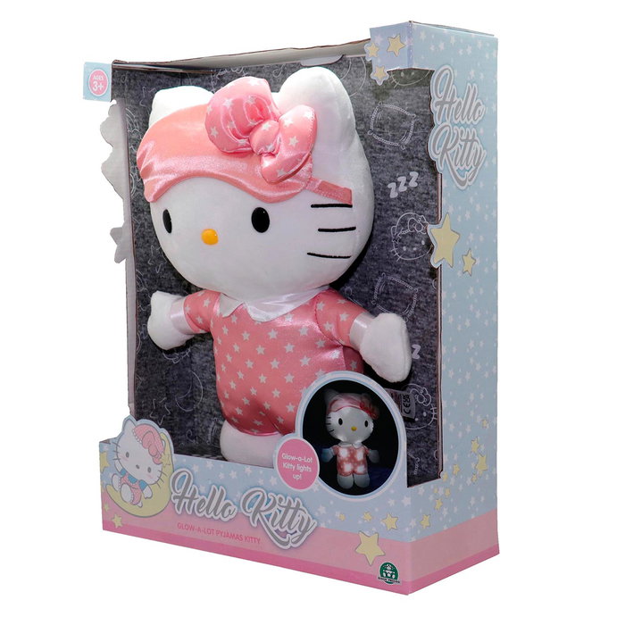Famosa Softies Hkt10000 Peluche Luminoso Hello Kitty 35 cm para niños +3 años con luz suave, ideal para dormir y abrazar