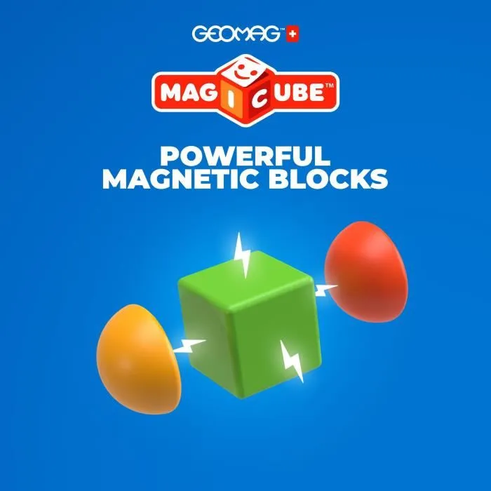 Geomag Magicube 061 Bloques Magnéticos, 8 Piezas, Plástico Reciclado