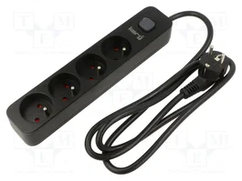 KERG Regleta de alimentación con 4 tomas y cable de 5m