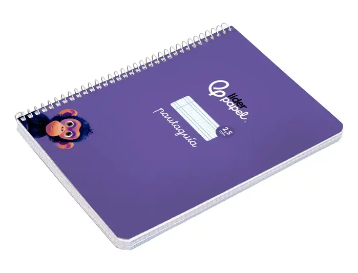 Liderpapel Cuaderno Espiral A5 Pautaguía Tapa Blanda 40 Hojas 75gr Cuadro Pautado 2.5mm Lila