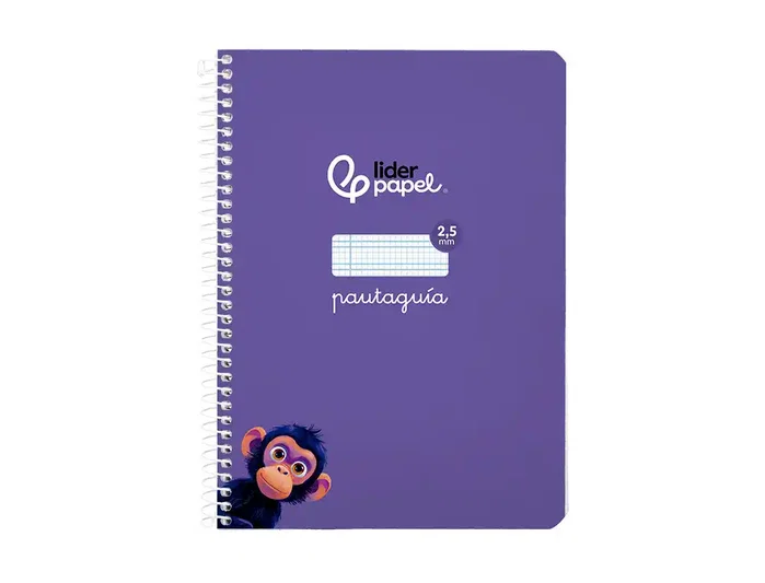 Liderpapel Cuaderno Espiral A5 Pautaguía Tapa Blanda 40 Hojas 75gr Cuadro Pautado 2.5mm Lila