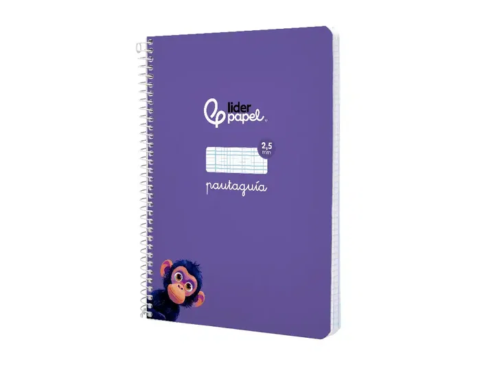 Liderpapel Cuaderno Espiral A5 Pautaguía Tapa Blanda 40 Hojas 75gr Cuadro Pautado 2.5mm Lila