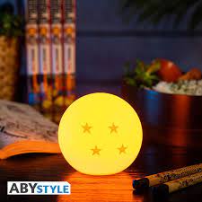 Abystyle Lámpara Decorativa LED Dragon Ball Mini Bola de Dragón 4 Estrellas de Goku, Replica 8 cm, Incluye Pilas