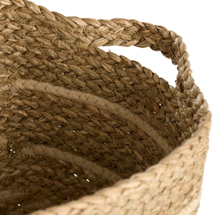 Day Cesta Trenzada con Asas 33x24 cm Altura 20 cm - Material de Cuerdas de Poliéster, Polipropileno y Algas