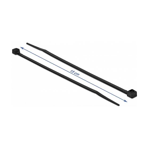 DeLOCK Bridas para cables resistentes al frío 150 x 3,6 mm negro, 100 piezas