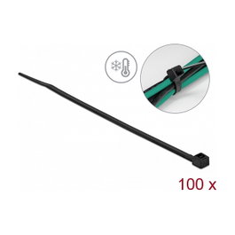DeLOCK Bridas para cables resistentes al frío 150 x 3,6 mm negro, 100 piezas