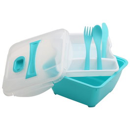 Cook Concept Fiambrera Take Away Con Plato Y Cubiertos Colores Surtidos