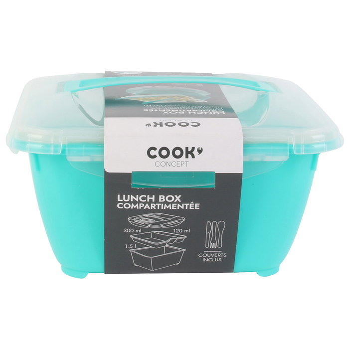 Cook Concept Fiambrera Take Away Con Plato Y Cubiertos Colores Surtidos