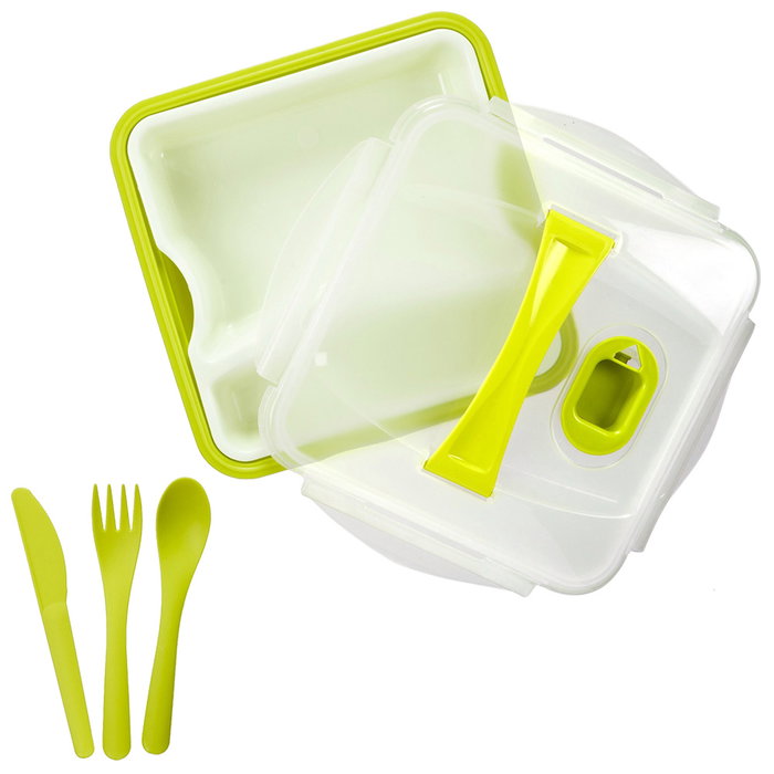 Cook Concept Fiambrera Take Away Con Plato Y Cubiertos Colores Surtidos