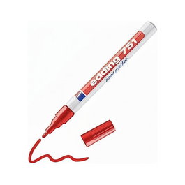 Edding 751 Paint Marker Rojo - Marcador Pintura Permanente 1-2 mm, 10 unidades (4 - 751002)