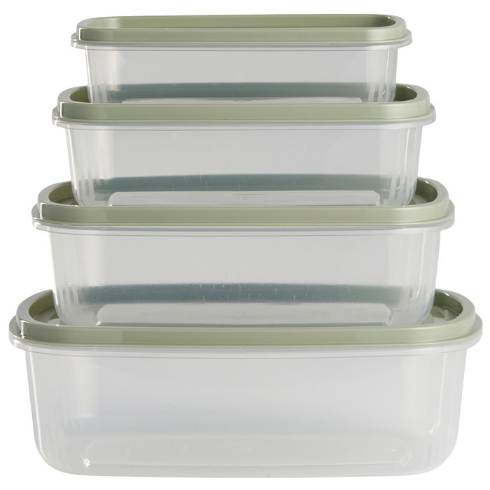 Day Juego Herméticos Rectangular 220ml, 400ml, 600ml y 1L Aptos Congelador Microondas Lavavajillas Libres BPA