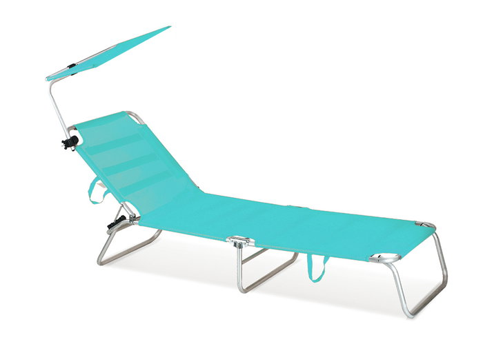 Marbueno Parasol Inclinable Azul Aluminio Playa y Piscina 51X54X37 cm 10438