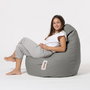 Atelier Del Sofa Puf de Jardín Drop L Fume Gris 80x80x33 cm Cómodo y Resistente al Agua