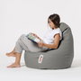 Atelier Del Sofa Puf de Jardín Drop L Fume Gris 80x80x33 cm Cómodo y Resistente al Agua