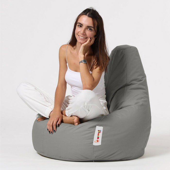 Atelier Del Sofa Puf de Jardín Drop L Fume Gris 80x80x33 cm Cómodo y Resistente al Agua