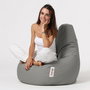Atelier Del Sofa Puf de Jardín Drop L Fume Gris 80x80x33 cm Cómodo y Resistente al Agua