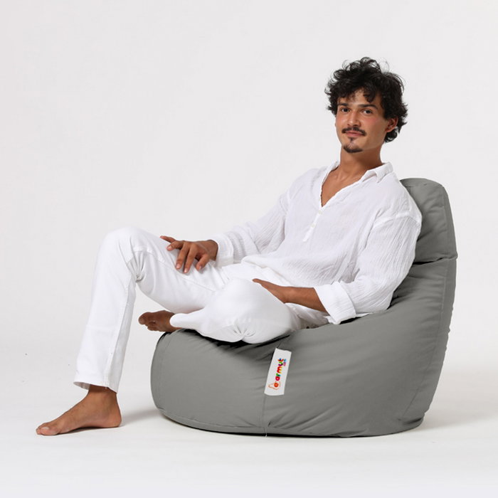 Atelier Del Sofa Puf de Jardín Drop L Fume Gris 80x80x33 cm Cómodo y Resistente al Agua