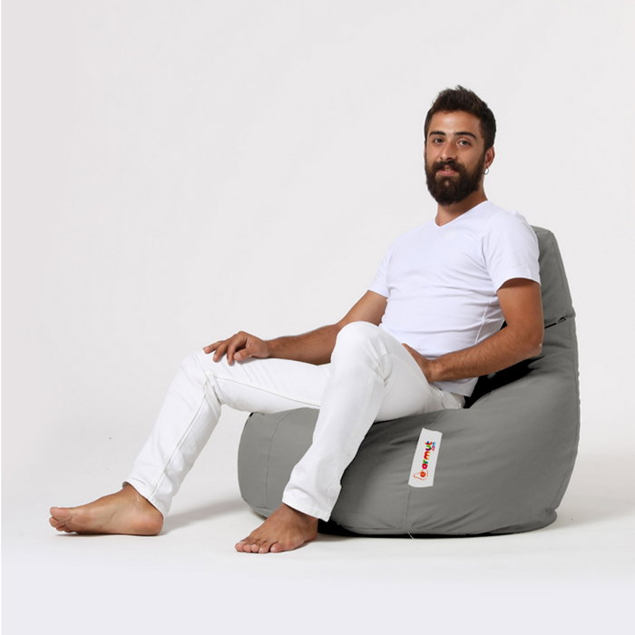 Atelier Del Sofa Puf de Jardín Drop L Fume Gris 80x80x33 cm Cómodo y Resistente al Agua