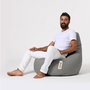 Atelier Del Sofa Puf de Jardín Drop L Fume Gris 80x80x33 cm Cómodo y Resistente al Agua
