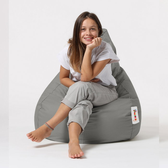 Atelier Del Sofa Puf de Jardín Drop L Fume Gris 80x80x33 cm Cómodo y Resistente al Agua
