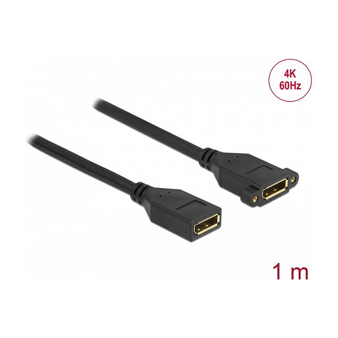 DeLOCK Cable DisplayPort 1.2 hembra a hembra para instalación en panel 4K 1 m