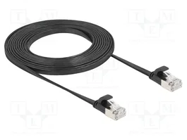 DeLOCK 81166 Cable de parche plano RJ45 Cat.6a U/FTP 3 m Negro