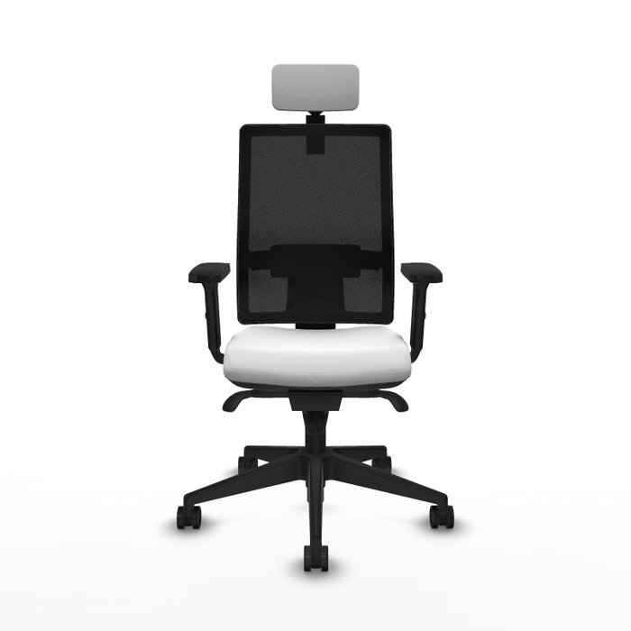 PIQUERAS Y CRESPO Silla de oficina Horna con mecanismo Sincro en Blanco y Negro