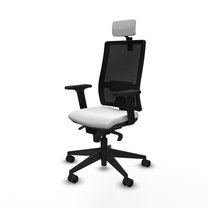 PIQUERAS Y CRESPO Silla de oficina Horna con mecanismo Sincro en Blanco y Negro