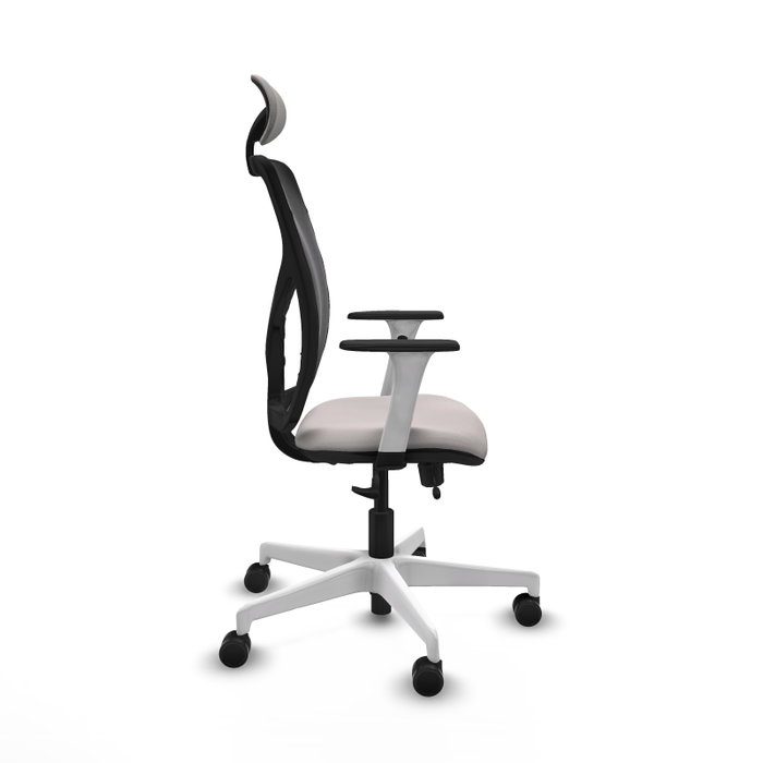 PIQUERAS Y CRESPO Silla de oficina Motilla con mecanismo Sincro/Traslack Blanco y Negro